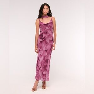 Abercrombie Pink Floral Julia Slip Scarf Dress